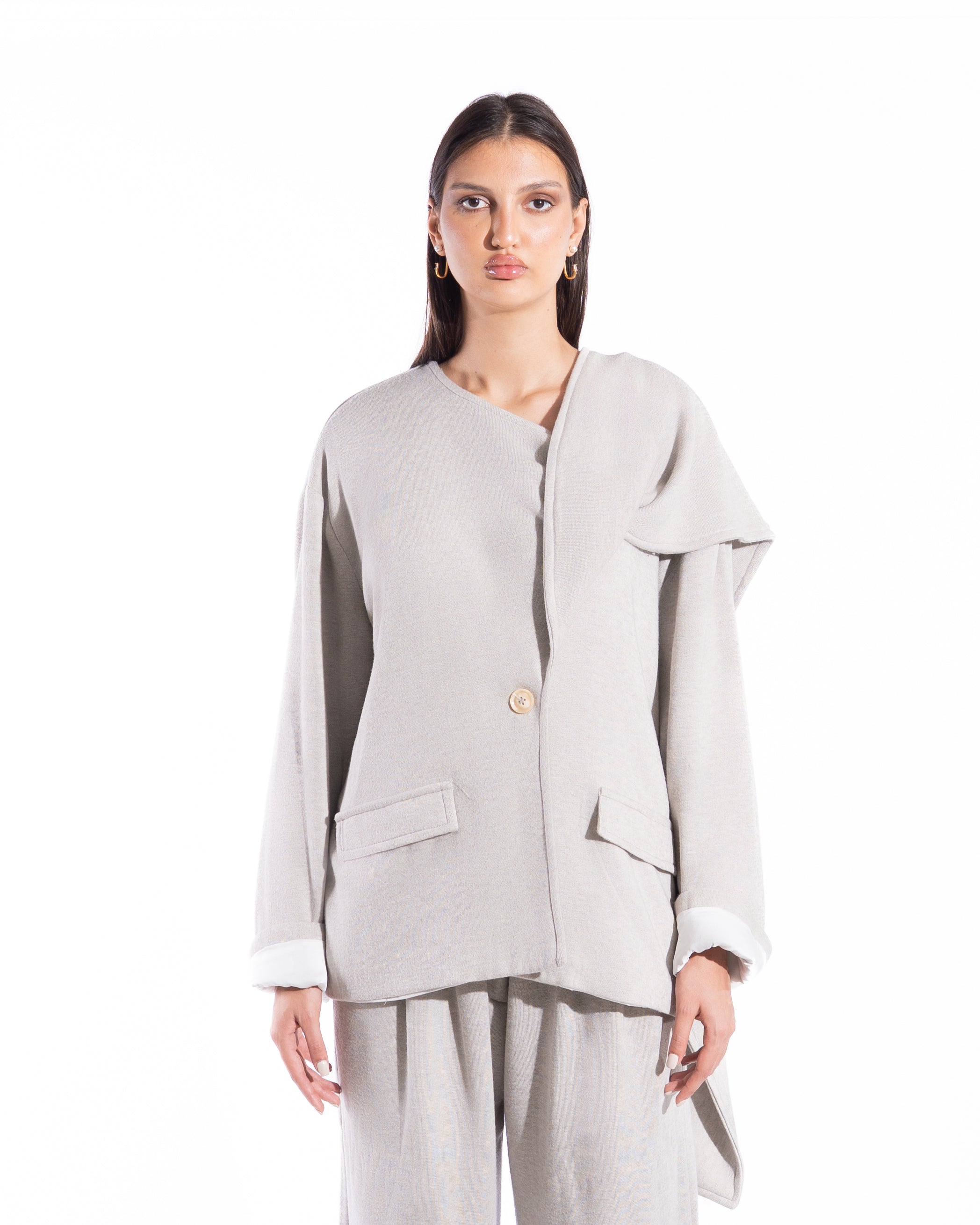 Offwhite Wool Scarf Set