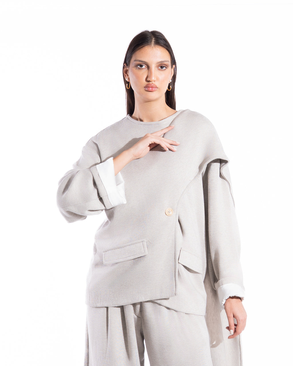 Offwhite Wool Scarf Set