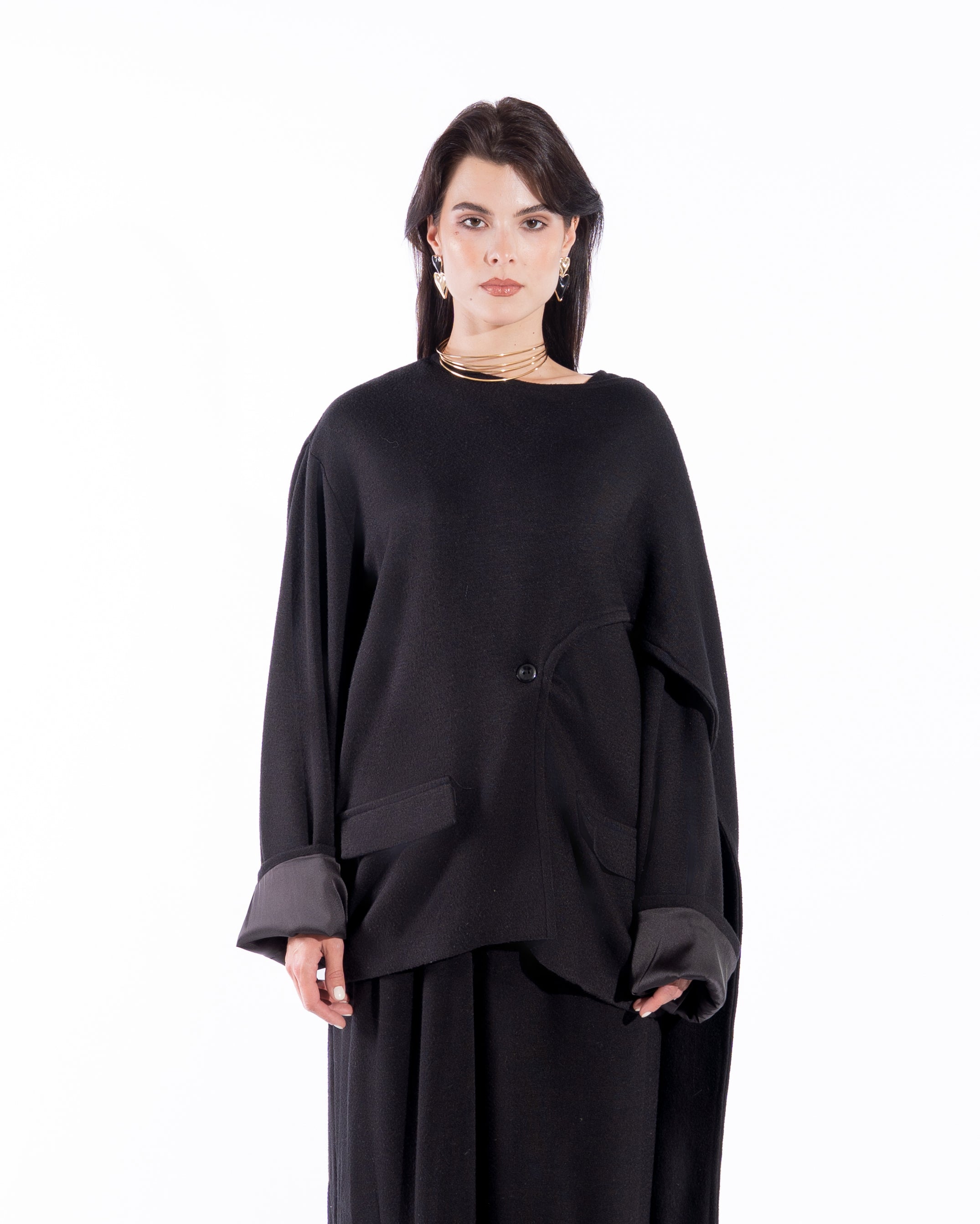 Black Wool Scarf set