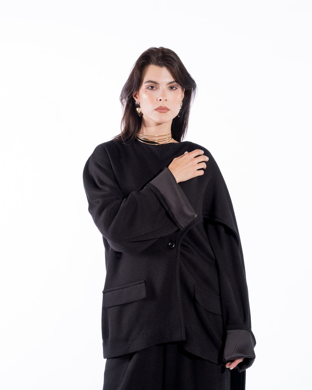 Black Wool scarf set