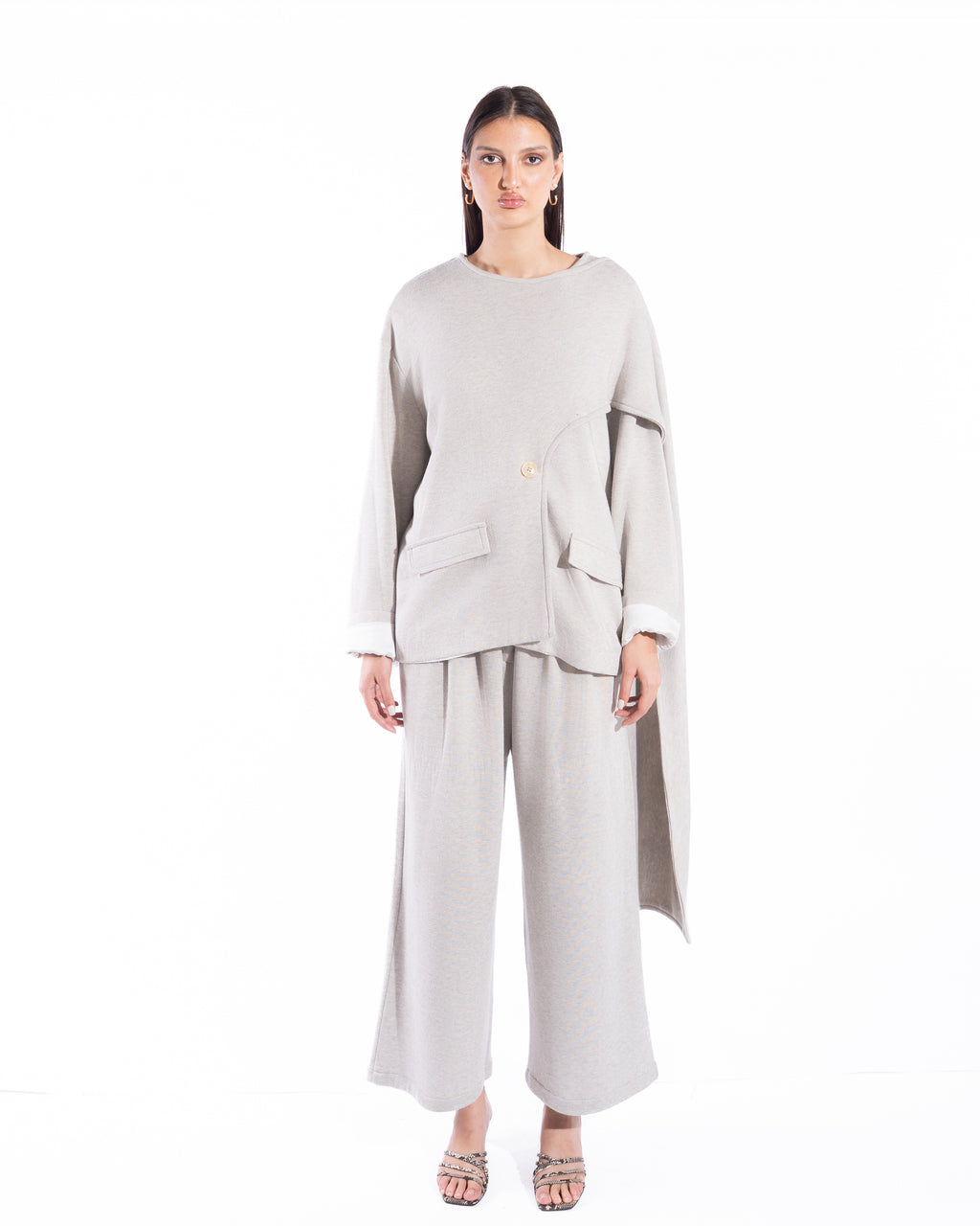 Offwhite Wool Scarf Set