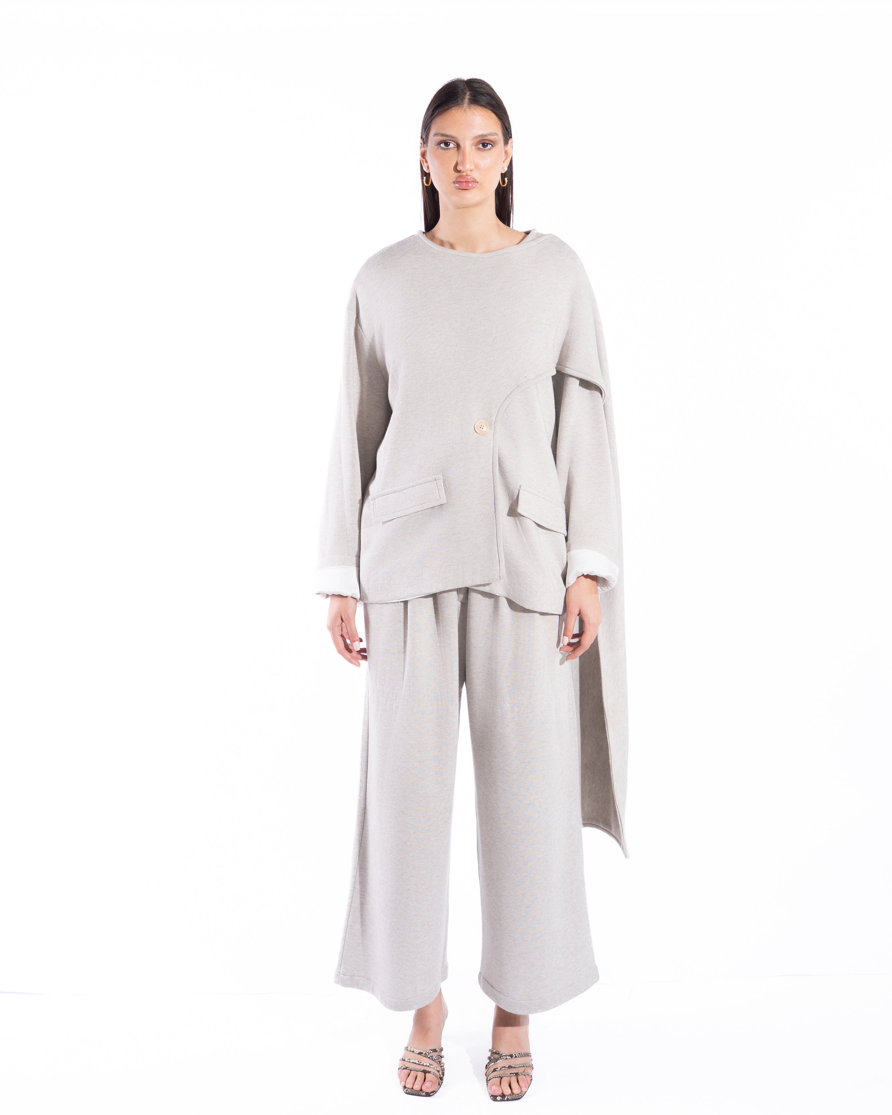 Offwhite Wool Scarf Set